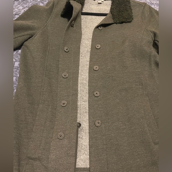 J. Jill Olive Pea Coat with Dark Collar - Picture 7 of 8